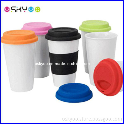 Customized Logo Eco-Friendly Silicone Coffee Cup Cover Case (SCM009)
